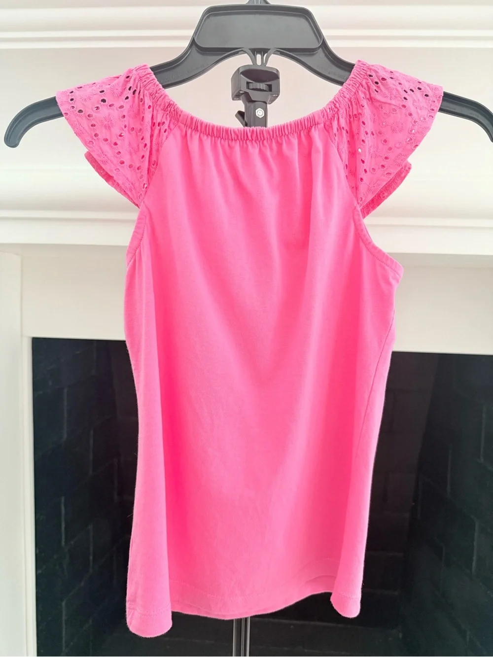 Gymboree Bright Pink Eyelet Ruffle Tank Top- Sz 7